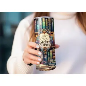 Book Lover Tumbler, Tumbler 20oz, Book Lover Gift, Coffee Tumbler, Library Gift, Reading Cup, Tumbler With Straw, Skinny Tumbler