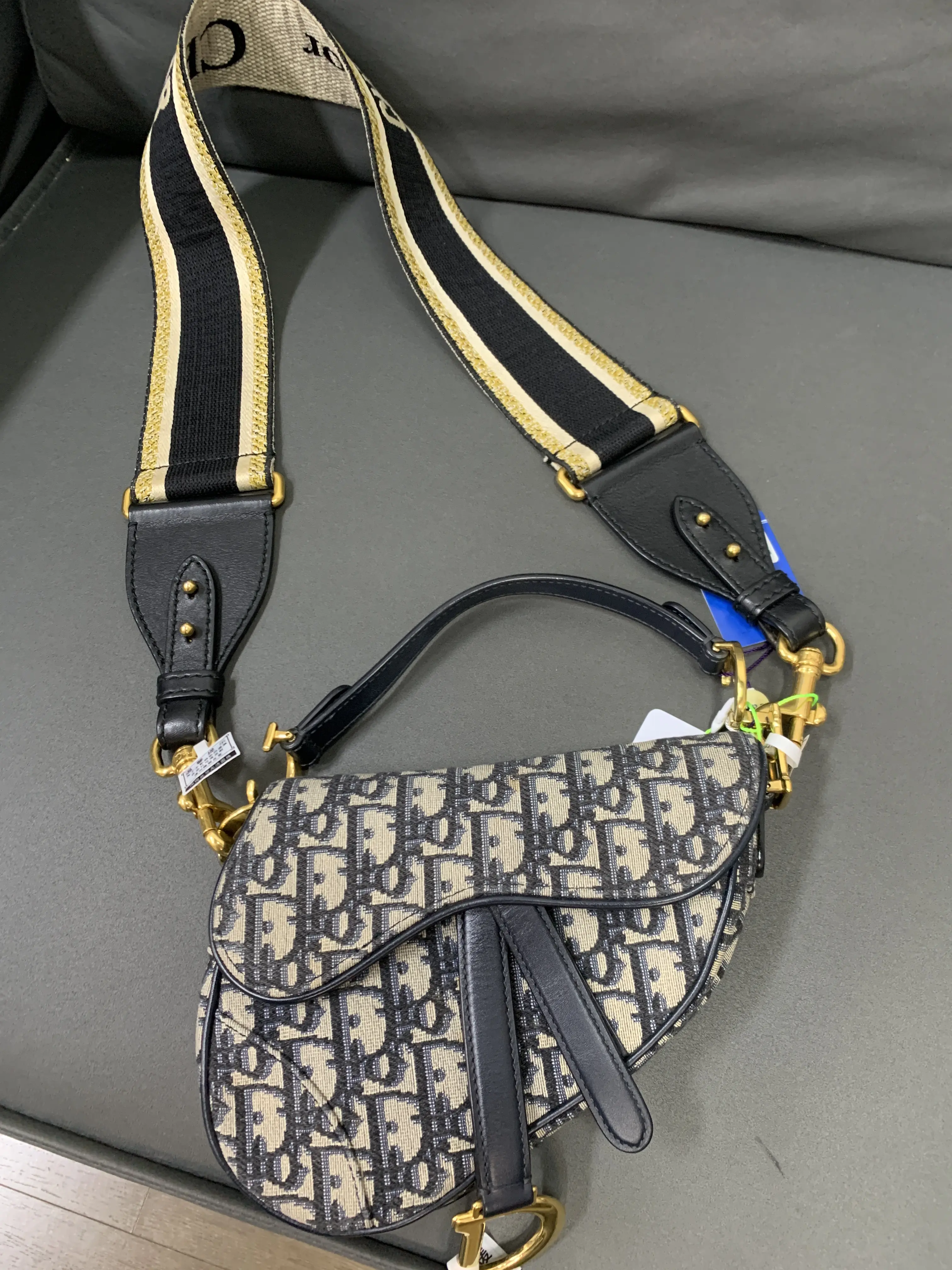Pre-owned Dior canvas Belt Bags Saddle bag mini non adjustable strap【BF 12Z】xp02533
