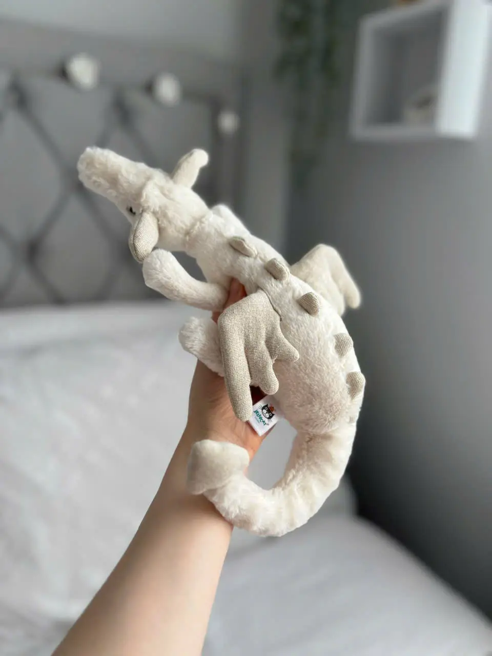 Jellycat Snow Dragon Stuffed Animal, Huge 26 inches - Mythical Plush Toy - Classic Children's Gift