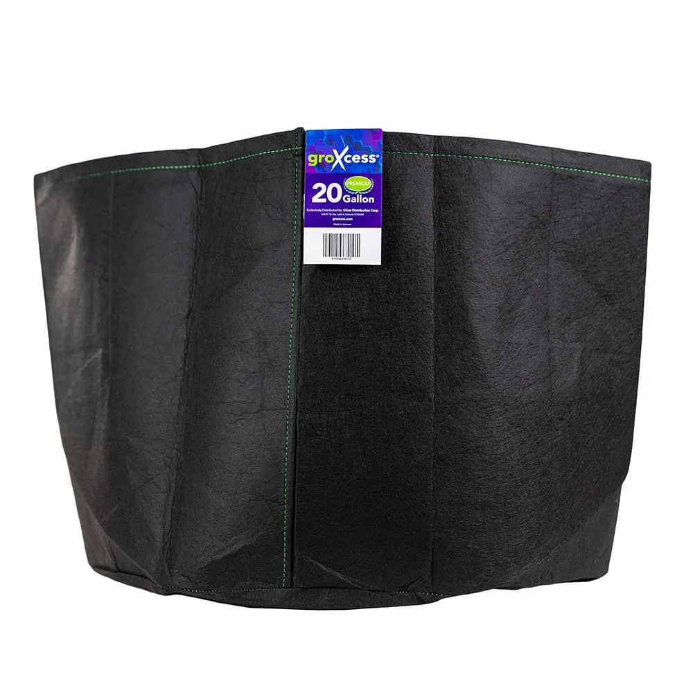 GroXcess Premium Black 20-GAL Fabric Pot No Handles