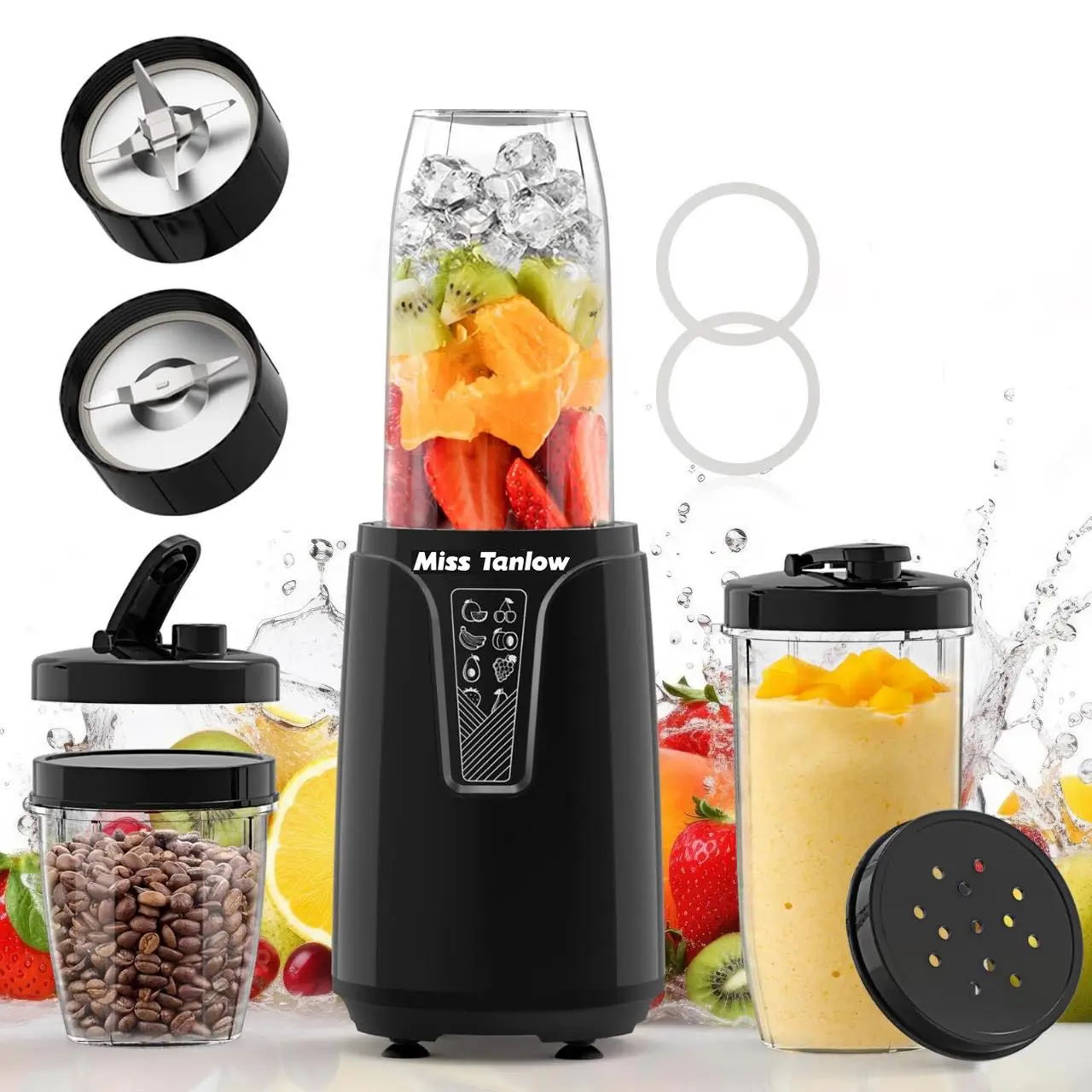 Kitchen Blender for Smoothies,850W,Shakes, and Juices – Personal Blender & Grinder Combo with 2-3 BPA-Free Portable Cups, Ideal for Nutritious Recipes