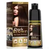 COSMTEK 3-in-1 Herbal Hair Dye Shampoo with Ginseng, Olive, Argan Extracts - Mild, Oil-Infused, Moisturizing, 100% Grey Coverage, Fast Easy Application, Dark Brown, 150ml/5.07oz, Adults' Back to School Essential