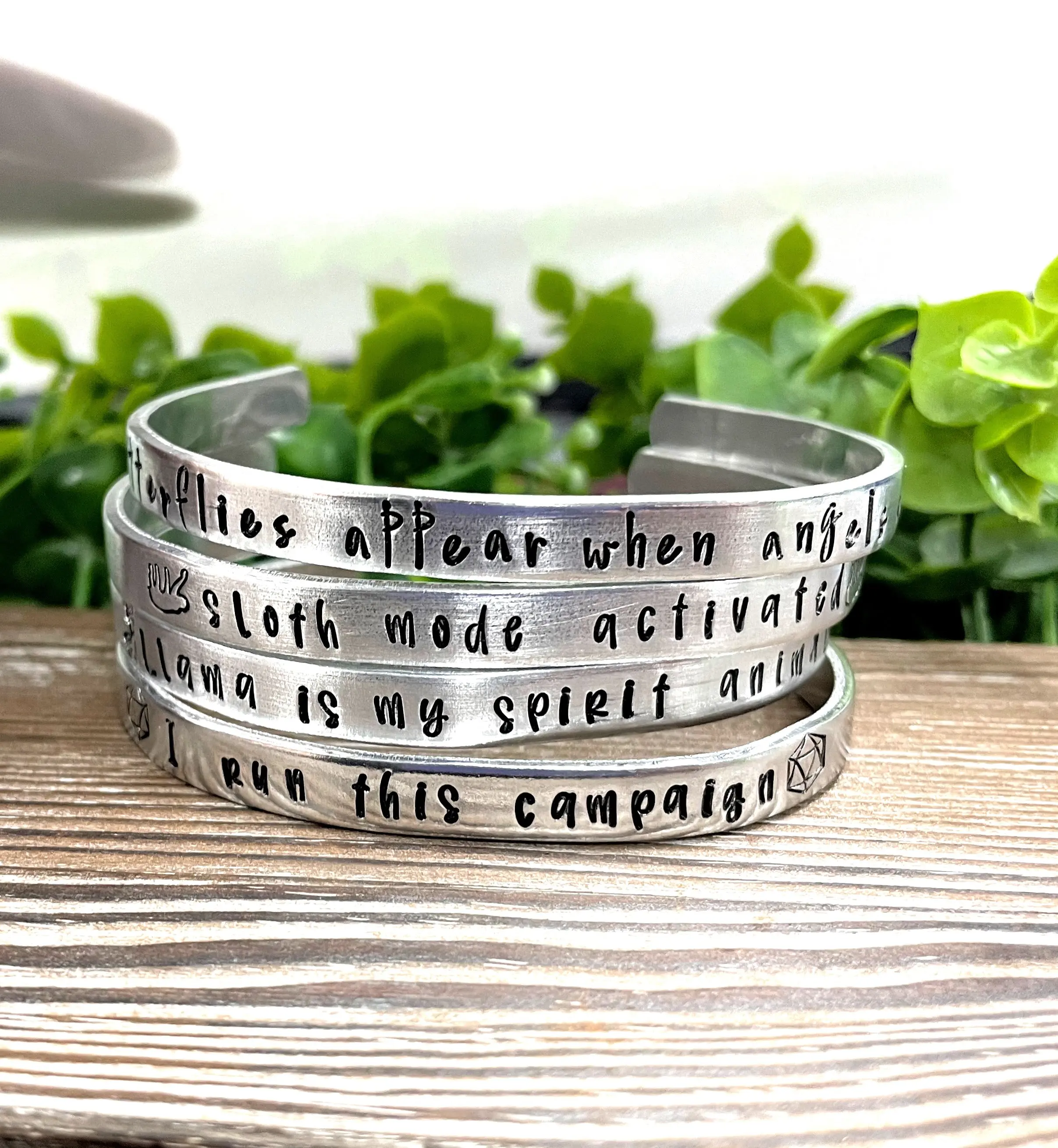 Sloth Mode Activated Hand Stamped Cuff Bracelet - Can be d