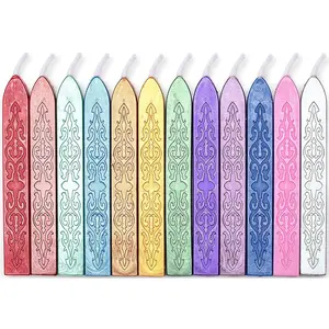 12 count Sealing Wax Sticks with Wicks for Letter Seal Wax ,Wedding Invitations, Packaging Decoration,Christmas  Ideas (Color A)