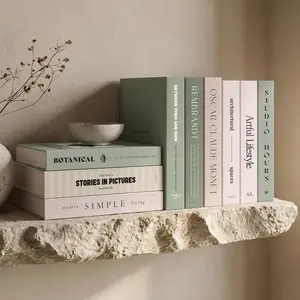 Set of 9 Aesthetic Fake Faux Decorative Book Boxes for Modern Home Decoration, Enhance Coffee Table Bookshelf Mantel Decor, can be used for Photo Storage and as Keepsake Box