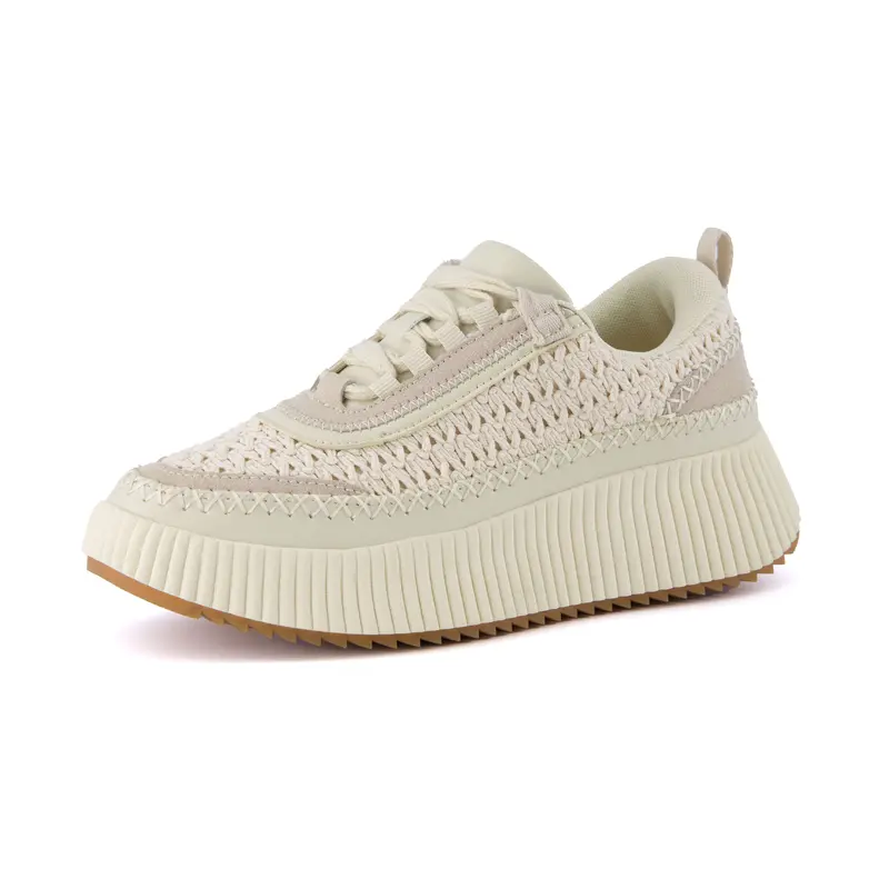 Cushionaire Loop Lace Up Woven Platform Sneakers for Women | Soft Woven Upper Sneakers with Comfort Foam Padding | Stylish Everyday Platform Sneakers with Wide Widths Available