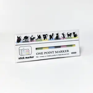 10 Color Set/150 Cat Shape Sticky Notes, Cute Cartoon Page Index Stickers, Student Notebook Markers, Handbook Classification Labels