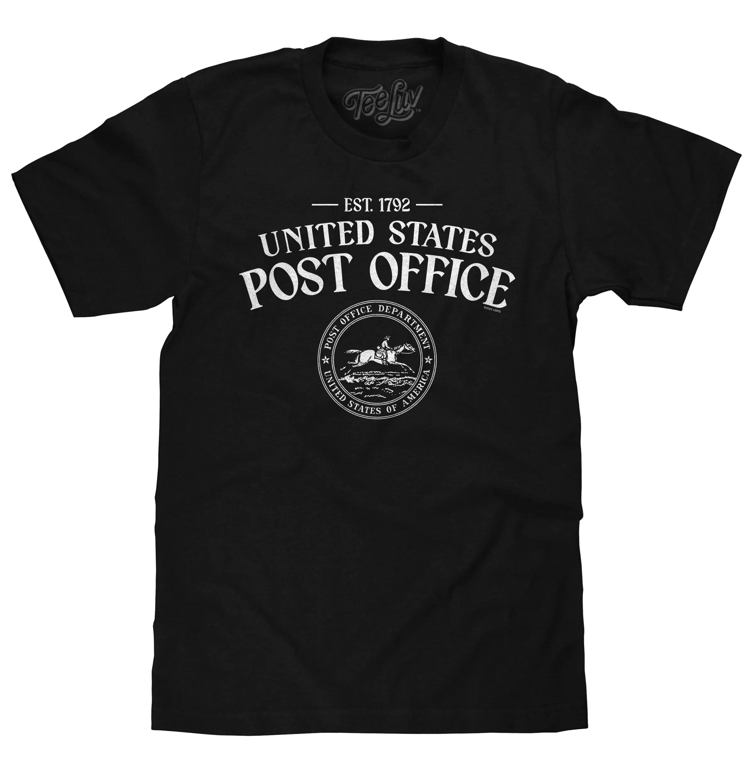 United States Post Office Retro USPS Graphic T-Shirt - Black