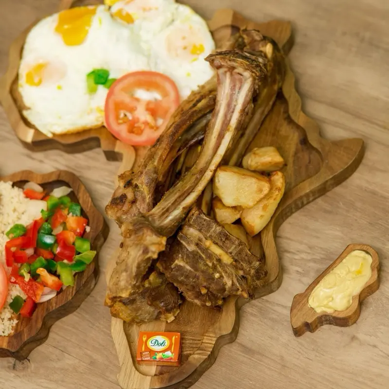 Africa and Madagascar Wood Plate Set - Natural Wooden Serving Platters for Food Presentation and Display