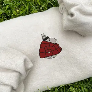 Snoopyy Winter Puff Jacket Embroidered Sweatshirt, Snoopyy Sweatshirt,