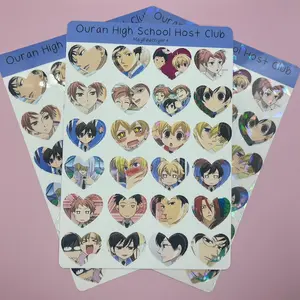 Ouran HS Host Club Anime Heart Sticker Sheet