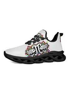 Pisces Zodiac Theme Sneakers, Street Fashion Art Style, Rainbow Gradient Print, Hollow Out Tech Sole, Classic Block