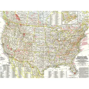 National Parks Map, 1958