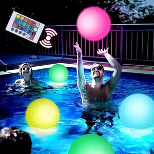 Pool Toys - 4-Pack 12" LED Glow Beach Balls with 8 Light Modes for Kids & Adults, Waterproof PVC Pool Beach Games Balls for Outdoor & Indoor Activities, Colorful & Durable Glow-in-the-Dark Decorations