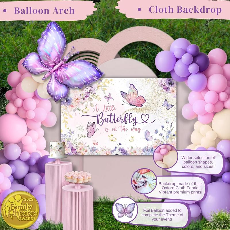 Pink & Purple Butterfly Baby Shower Party Decor