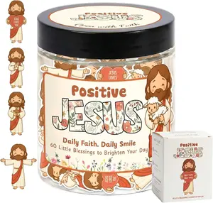 Positive Jesus Jar, 60 Bible Verse & Affirmation Cards, Emotional Support Scripture Gift for Women & Teen Girls, Christian Mother’s Day Gift
