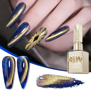 XEIJAYI Photo Frame Bottle Sunset Eyes 06 Ultra-Bright Gel Polish with Blue Gold Amber Cat Eye Effects for Women's Nail Art DIY Manicure Care Cutics Cosmetic