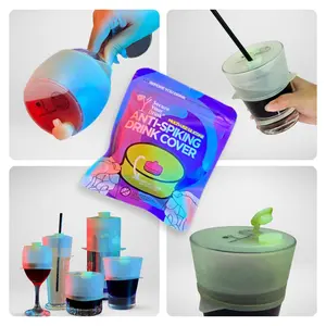 secure your drink multi-use silicone anti spiking drink cover protector with lift n' lock sip system. spiking, spill and contaminant prevention. Fits most cups and glasses.