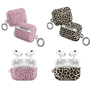 Leopard Print AirPods Case with Keychain, Aesthetic Protective Cover, gift for her for him