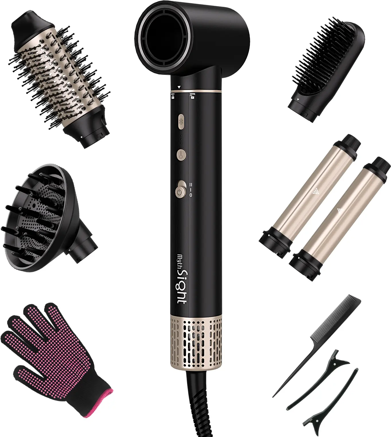 StyleVibe 5-in-1 Air Style - 110,000 RPM High-Speed Dryer, Auto-Wrap Curler, Volumizing Blower Brush, Curling Tool for Smooth Frizz-Free Blowouts, No Heat Damage, Women's Perfect Gift