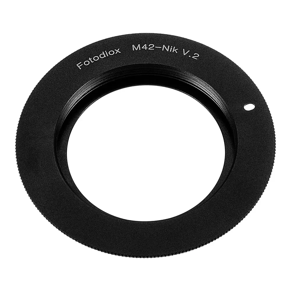 Fotodiox Lens Mount Adapter - M42 Type 2 Screw Mount SLR Lens to Nikon F Mount SLR Camera Body; Macro Focus Only