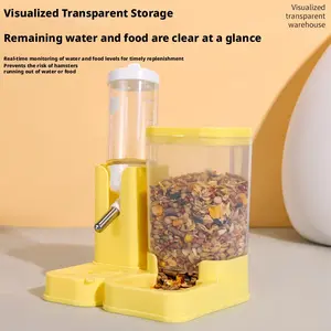 Two-In-One Hamster Feeding Water Dispenser, Anti-Tip Anti-Leak, Dry Wet Separation, Safe Material, Detachable Small Pet Supplies