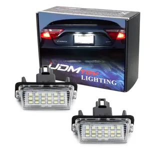 iJDMTOY 3W Full LED License Plate Light Kit For Toyota Camry Highlander Prius C Avalon Yaris, Powered by 18-SMD Xenon White LED