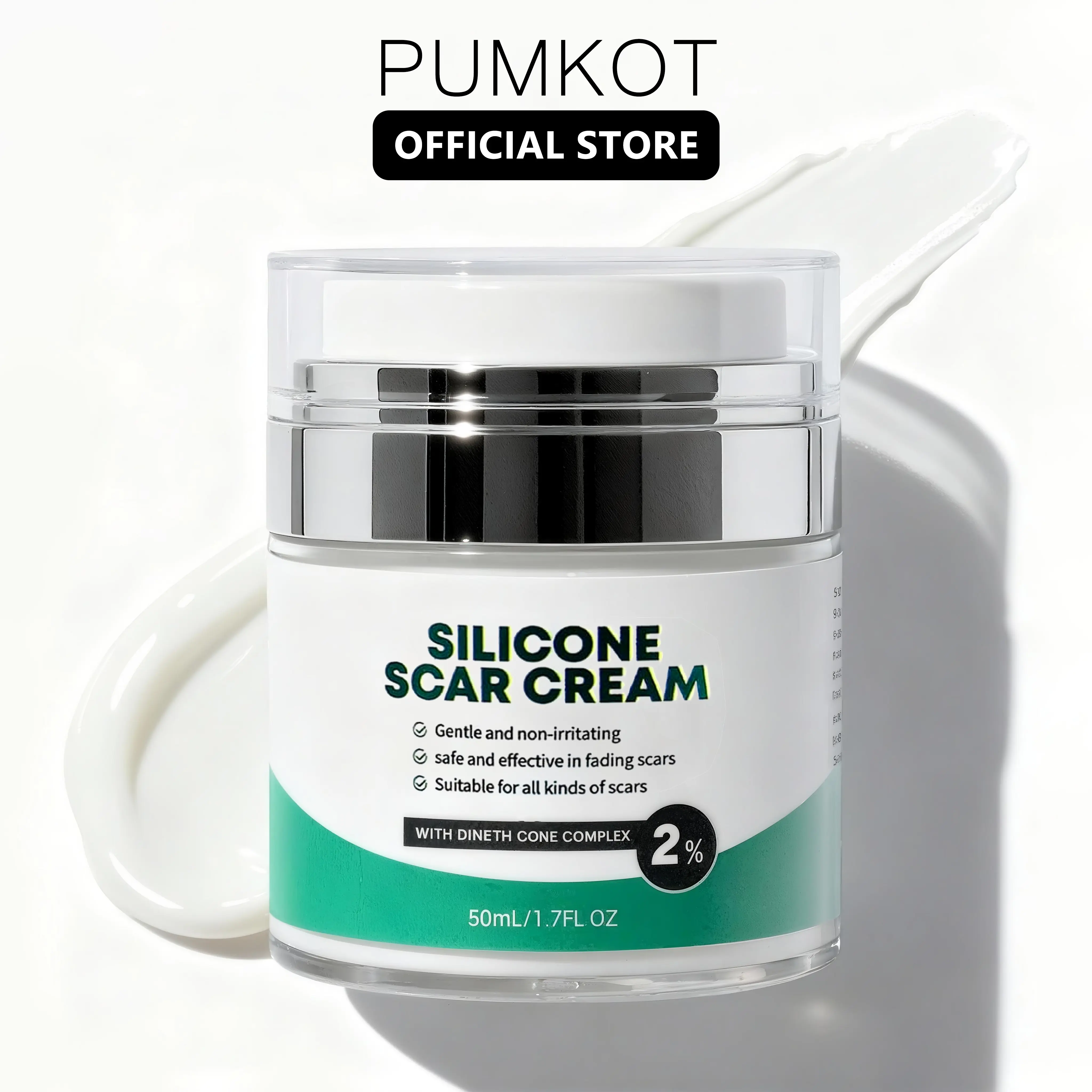 PUMKOT 2% Silicone Scar Repair Cream For Stretch Marks And Loose Skin, Surgical Scars,Old and New Scars,Skin repair and firming