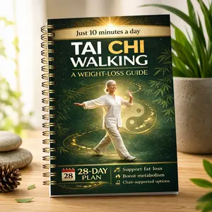28-Day Exercise Plan for Seniors, Tai Chi Walking Focus, Chair Support, Gentle Low Intensity, Balance Promotion, Outdoor Environment, Spiral Bound Planner Notebook, Fitness Journal, Workout Journal, Chair Supported Options