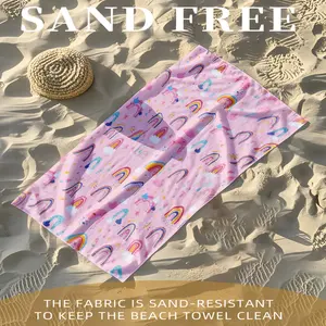 1PC colorful and soft beach towel, lightweight, fast drying, absorbent polyester fiber suitable for summer beach vacations, outdoor leisure activities, picnic mats