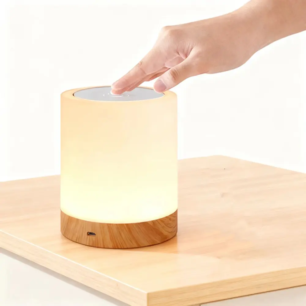 LED Touch Bedside Table Lamp,Touch Control Night Lamp for Bedrooms Living Room Portable Table Bedside Lamps with Rechargeable Internal Battery 7- Color Changing Night Light