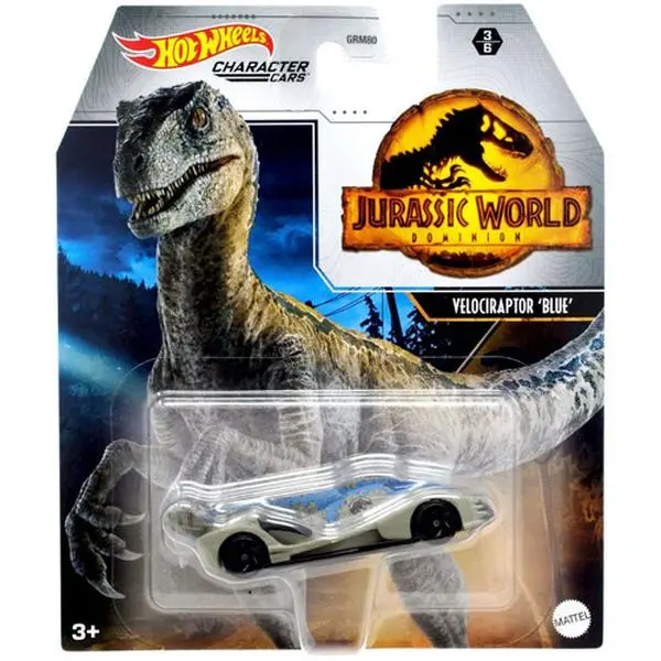 Mattel - Hot Wheels Jurassic World Dominion Character Cars - VELOCIRAPTOR 'BLUE' (GWR52)
