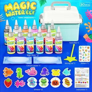 Magic Water Toy Elf Kit, Water Fairy Water Gel Kit with 12 Magic Gels, 12 Shape Molds, Fun Summer Toys Gifts Kids Birthday Party Favors, DIY STEM Aqua Kits Boys Girls Toys for Age 3+(12 Colors) DIY Craft Gifts