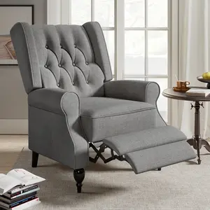 AMERLIFE Recliner Chair - Modern Wingback Push Back Recliner Chair with Widened Armrest for Living Room, Upholstered Accent Lounge Arm Chair, Tufted Single Sofa Reading Chair