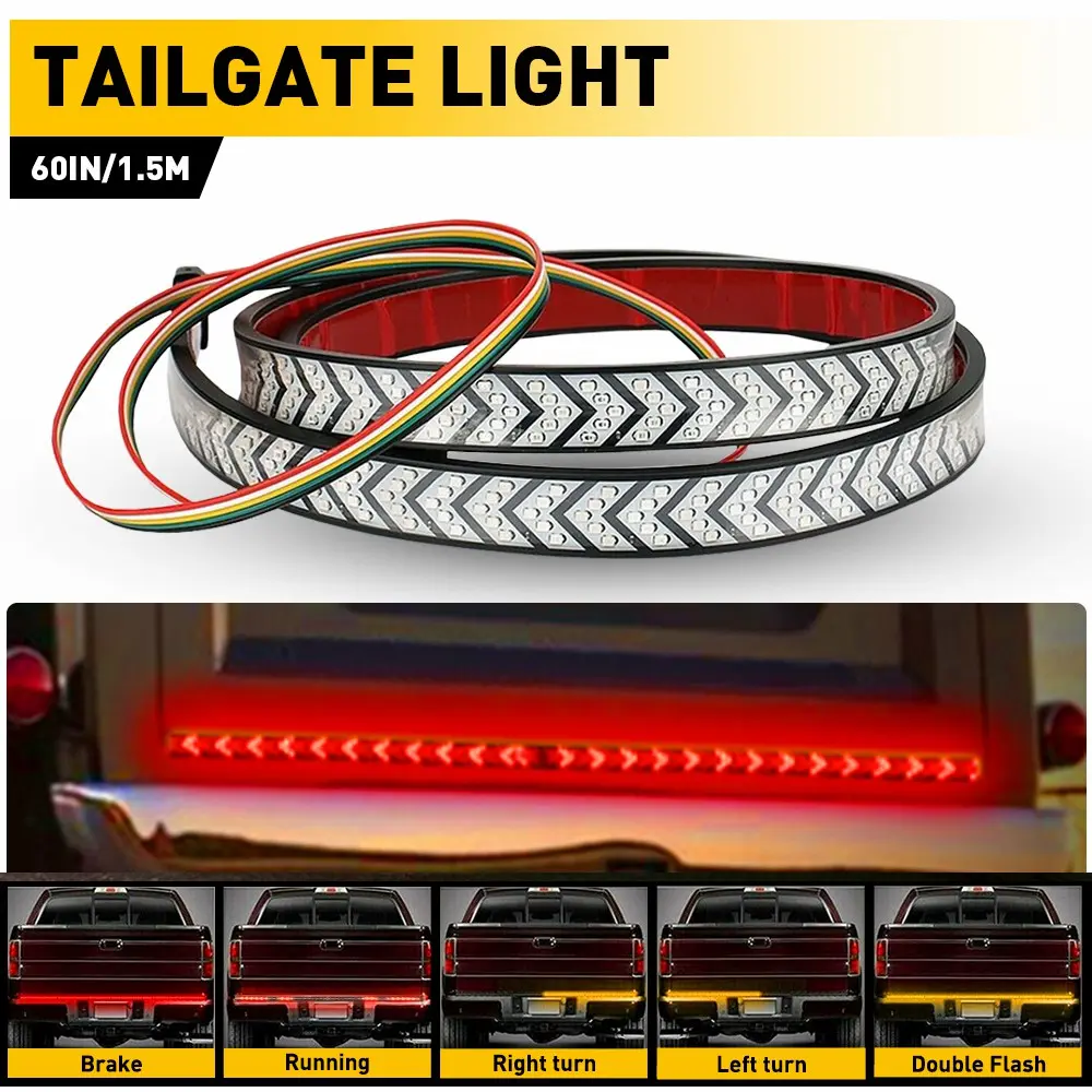 AUXITO 60" LED Strip Tailgate Light Bar Reverse Brake Signal For Chevy Ford Dodge Truck