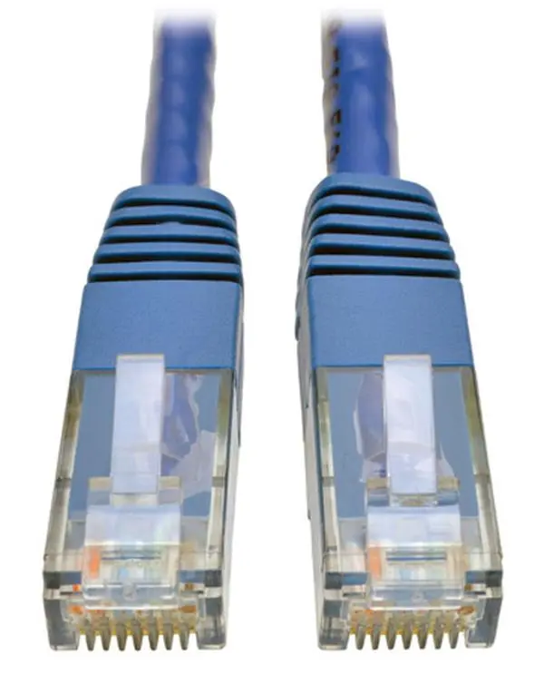 Tripp Lite TRL-N200-006-BE High-Speed Cat6 Gigabit Patch Cable, 6 ft PVC Jacket, Molded RJ45 Male-to-Male Connectors, Blue