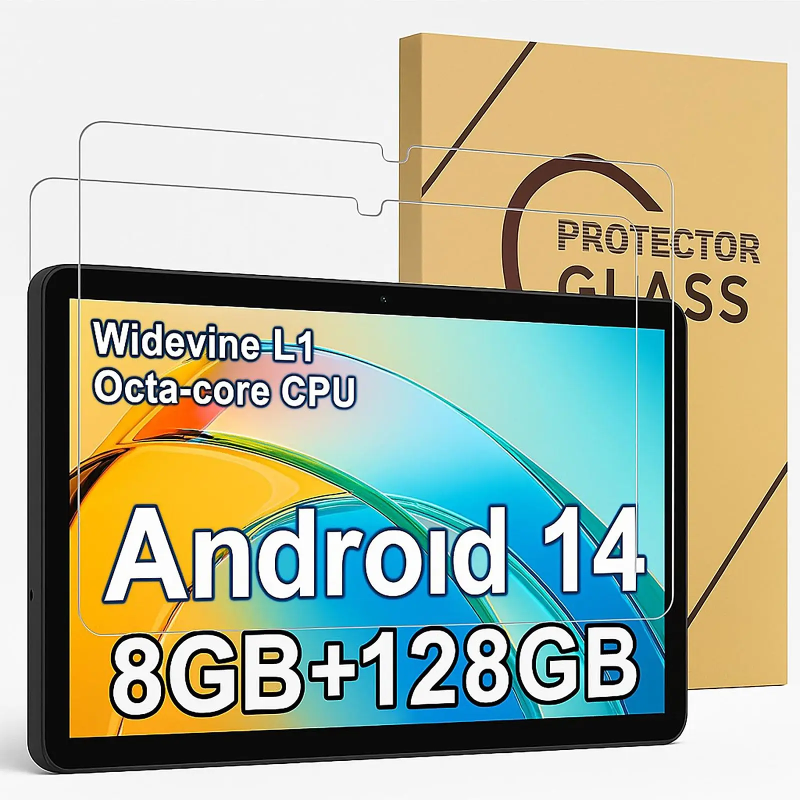 Doemoil 2 Pack 10.1 inch Screen Protector for ‎ECOPAD THTH-K12C 10.1 inch Android 13 Tablet, Ultra-Clear/Case-Friendly/Touch Sensitive/Bubble Free/Anti-Scratch Tempered Glass