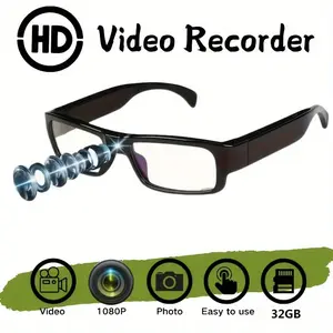 Smart Glasses with Camera, 1080P HD Camera, Digital Video Recorder Camcorder Eye Protection DV, Recording Portable Camera Ultra Clear Camera Glasses with 32GB Memory Card, USB Interface, Business Event Documentation, Hands-Free Video Capture, Hd