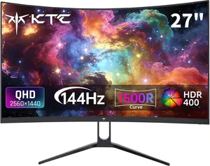 KTC 27" 2K QHD HDR400 VA 1500R Curved Gaming Monitor, 1440P QHD 144Hz 120Hz Monitor, Adaptive Sync, 400nits, HDMI 2.0 x2, DP 1.4, VESA 100x100 PC Monitor, H27S5C