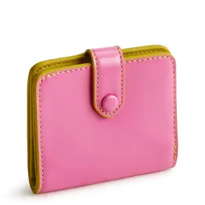 Vera Bradley Women's Patent Faux Leather Small Tab Wallet Ibis Rose