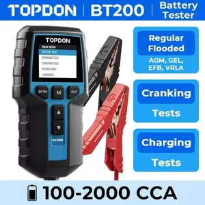 TOPDON BT200 12V Car Battery Load Tester Cranking Charging System Analyzer jump pack