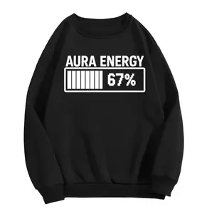 67 Funny Meme T-Shirt - Gen Alpha Slang Aura Energy Viral Design, Soft Cotton Short Sleeve Tee for Teens & Kids, Trendy Internet Humor Top, Black-Hoodie-front Black-Sweatshirt-front