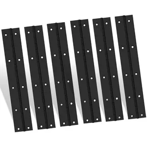 6Inch Black Continuous & Piano Hinge, 6 count Heavy Duty Stainless Steel 304 Continuous Hinges Piano Boat Hinges, 0.04" Thickness Folding Cabinet Door  Hinge