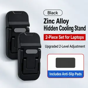 Mini Foldable Laptop Stand, 1 Pair Self-Adhesive Computer Kickstand Riser, Slim Portable Cooling Airflow Holder for Desk, Home Office, School & Travel