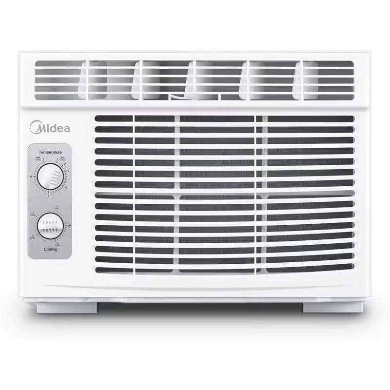 Midea 5000 BTU Compact Window AC Unit with Easy Mechanical Knob Control - Energy Saving Copper Core, Quiet Cooling for Bedroom & Office Up to 150 Sq Ft, 3 Fan Speeds, Washable Filter(Like New)