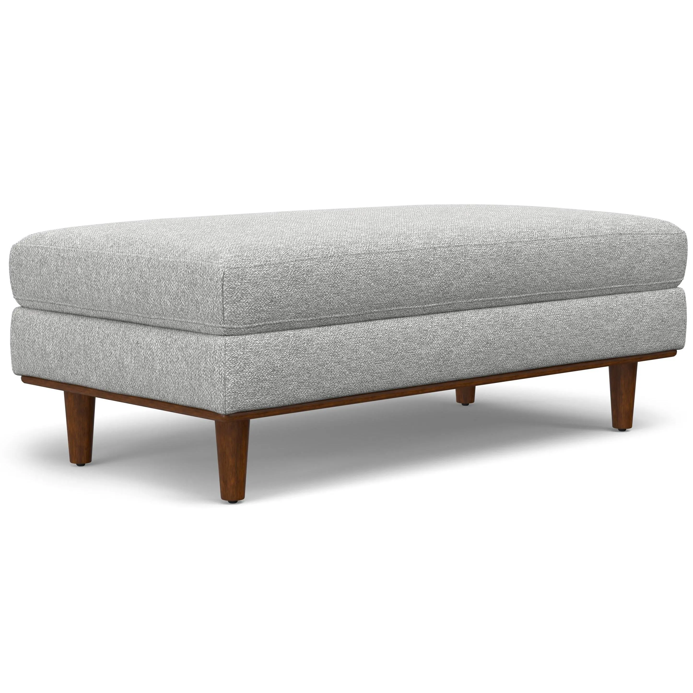 Morrison Large Rectangular Ottoman - Cushioned, Upholstered, Multifunctional Stool/Bench, Mid-Century Modern Footstool for Living Room Furniture Decor, Cushioned Stool