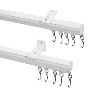 TWOPAGES LORA Aluminium Track Set 4 Sizes 3-18ft Easy Installation for Indoor Outdoor Curtain Rod Bracket Holders Stand Blinds Curtain top Festive New Year Curtains Track Set Gift for Home Decor Ideas 2026 Lunar New Year