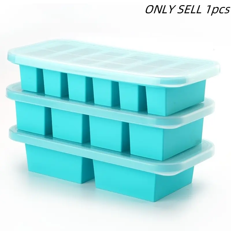 1 thick lunch box and lid silicone freezing tray (soup freezing dispensing mold) Food Storage Containers -Easily make meals of the right size; ideal for storing soups, leftovers, sauces and various dishes; supports oven and dishwasher use.