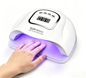 DAUHOR 256W UV LED Nail Lamp,  Professional LED Nail Lamp with 4 Timer Settings, Smart Sensor and 30 Lamp Beads, Suitable for Gel Nail Polish Drying in Home Use and Nail Salons, Detachable Magnetic Base