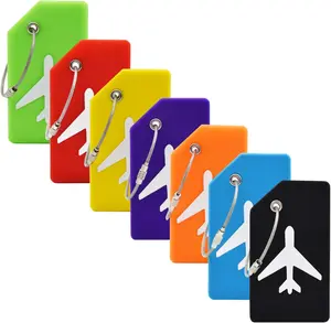 7-Pack Silicone Luggage Tags with Name ID Cards – TSA-Approved Travel Bag Tags with Privacy Cover, Durable and Flexible Suitcase Labels (Multicolor)